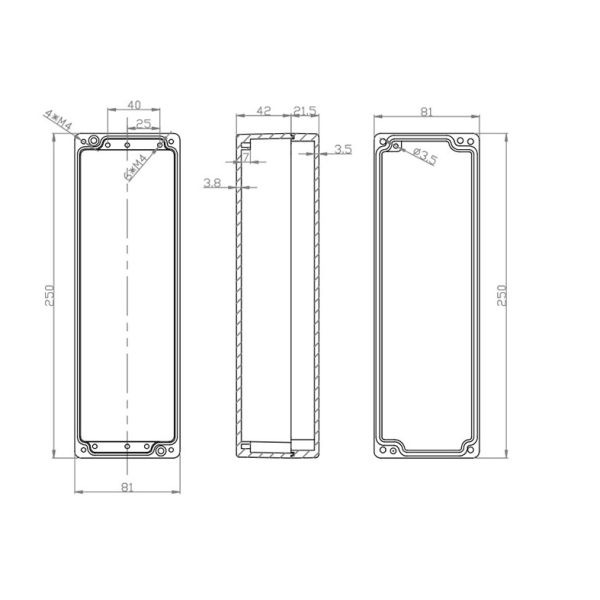 коробка соединения 250x80×64mm на открытом воздухе погодостойкая