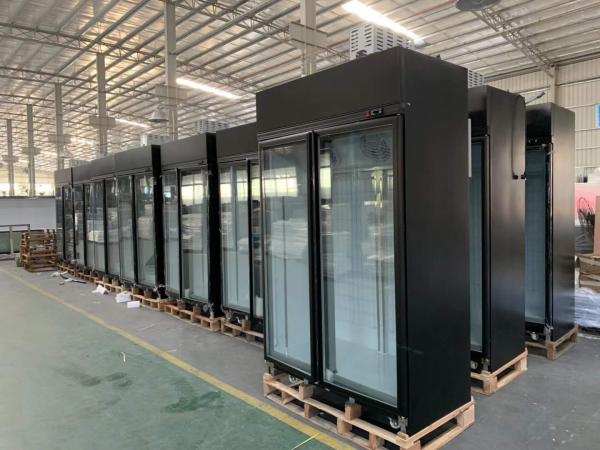 Two Doors Glass Door Vertical Upright Chiller Display Deep Freezer Price For Supermarket