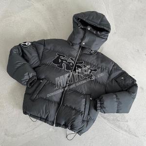 Custom Winter Cropped Down Coats Ultra Light Duck Goose Embroidery Chenille