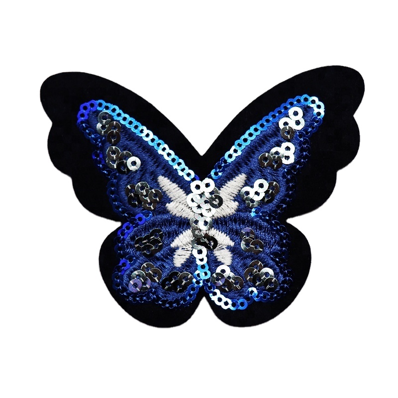 Customizable Mini Butterfly Sequin Embroidery Patches Handmade Design for Blouses and Clothing Customization