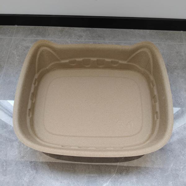 Direct supply from Chinese factories. Environmentally friendly disposable cat face-shaped cat litter boxes. Made of corrugated paper pulp molding, dry-pressed, water-resistant and moisture-proof.