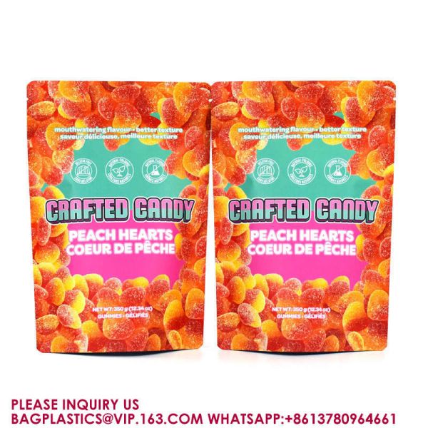 Baggies Edible Packaging Recyclable Stand Up Pouch Gummy Candy Child Proof Mylar Bags