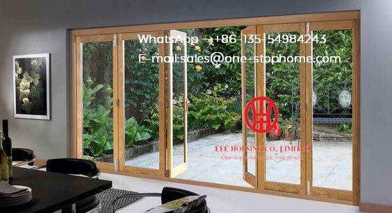 White color low-E glass thermal break aluminum folding door for villa house