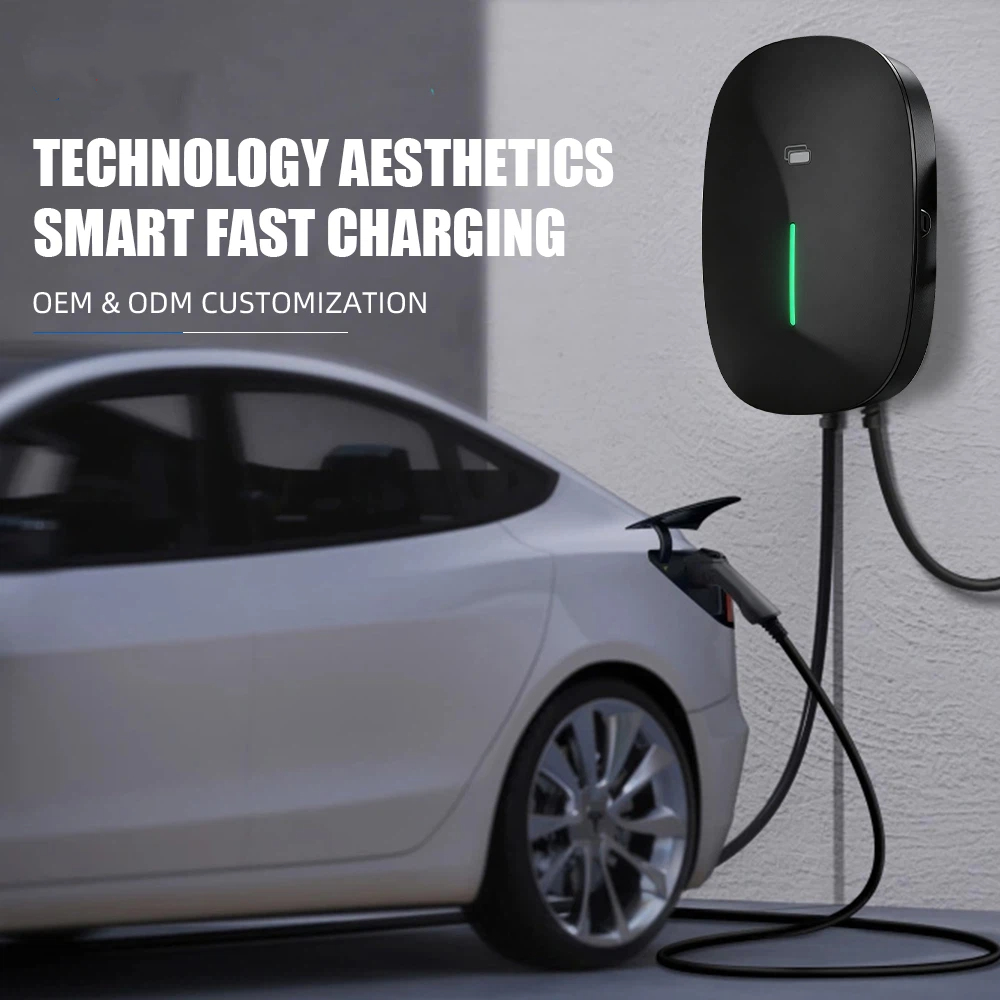 New 7kW Wallbox EV Charger 5m Cable Wi-Fi TUYA App Control RFID Smart Home Residential Level 2 Charging Station 32A Wallbox EV Charger