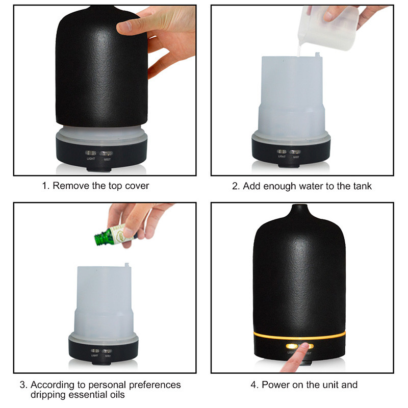 отражетель электрическое ISO9001 ароматности эфирного масла черноты 100ml 10W керамический перечислил
