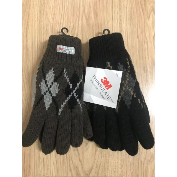 3M thinsulate Jacquard acrylic gloves for winter--Mens outside gloves with perfect design