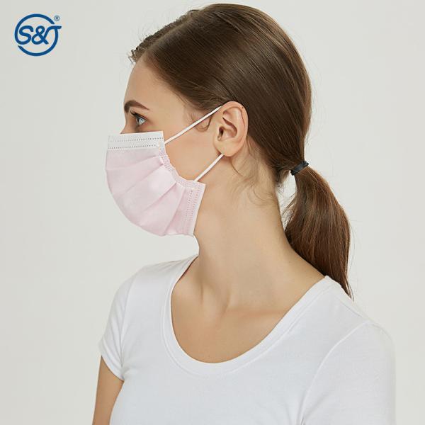 S&J Secure+ Disposable Face Mask in Lavender Medical Grade ASTM F2100 LEVEL1 Extended Coverage Secure Fit 4 Pleats Double Wire