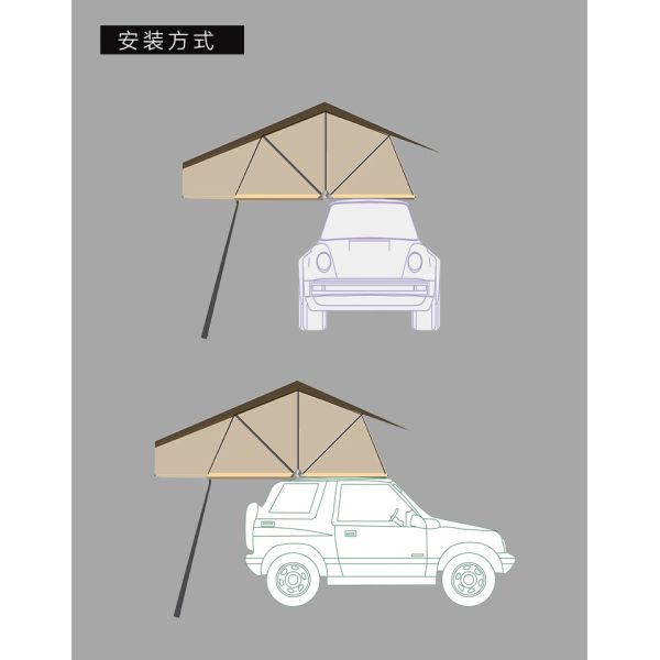 4WD Adventure Truck Roof Top Tent with One Bedroom in Field Game Style and Camouflage