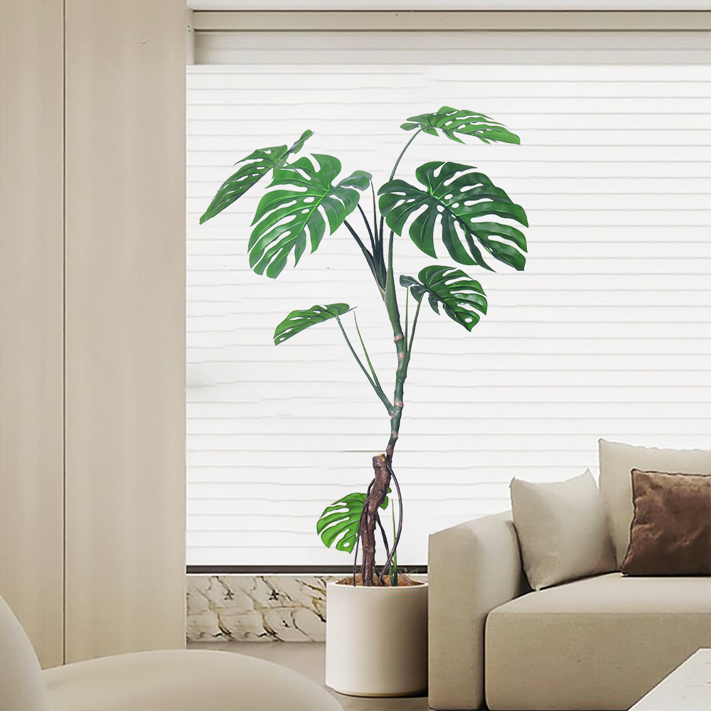 140cm/ 170cm faux monstera plant​ with Aerial Roots | Single Stem Silk Plant | Hotel Lobby Tree | Factory Direct