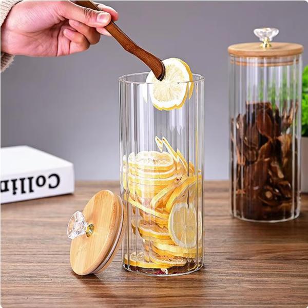Popular Diamond Deer Tab Lid Borosilicate Glass Jar With Silicone Ring Clear Color