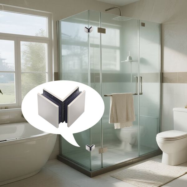 Soportes de puerta de vidrio pulido de acero inoxidable Abrazadera fija cuadrada para puerta de 90 grados