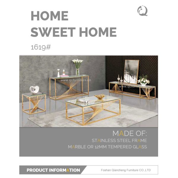 12mm Glass Stainless Steel Side Tables 49x49x51cm Golden Frame