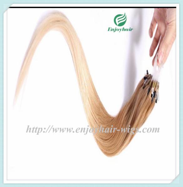 Micro ring loop hair extensions 16-26L brazilian remy  hair T27/60# color hair