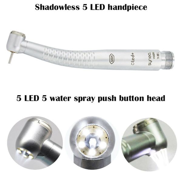 5 Led 5 Spray Type W&H High Speed Handpiece Stainless Steel Material