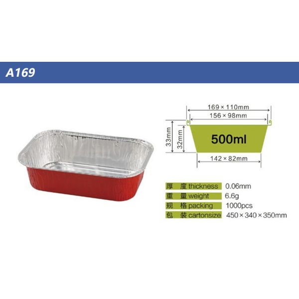 устранимые подносы упаковки еды авиакомпании лотка алюминиевой фольги коробки для завтрака самолета 500ml с крышками