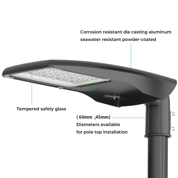 Угол приведенный 50 уличного света дворов алюминиевый регулируемый/60 Mm установки поляка