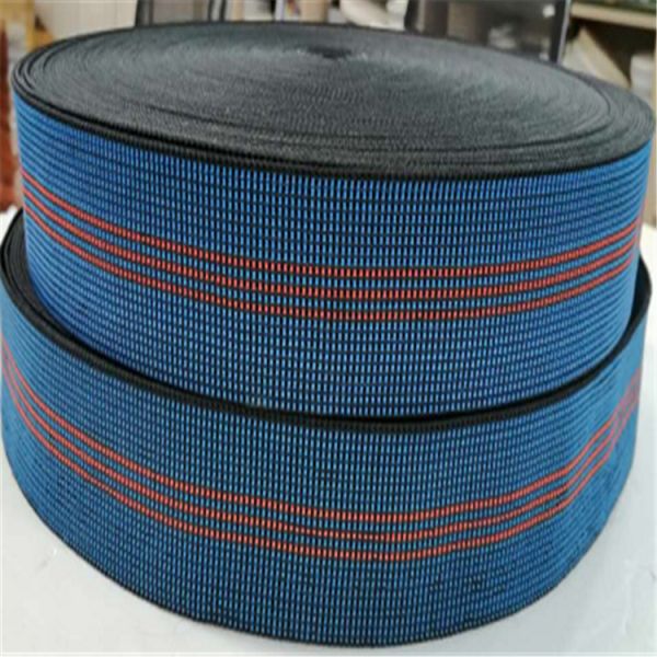 High Tenacity Custom Lawn Elastic Chair Webbing Blue With 3 Red Straps