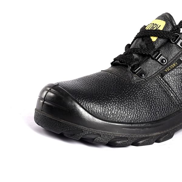 Upper Nylon Tongue EVA Insole Brand Comfortable Steel Toe Shoes Lace Up Basic Embossed Cow Leather