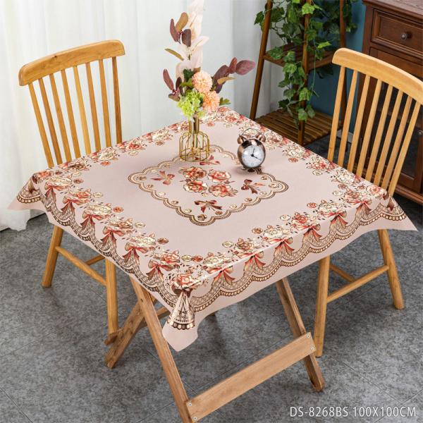 Toalha de mesa de PVC azul impressa para decoração de mesa elegante na festa de Natal do ano