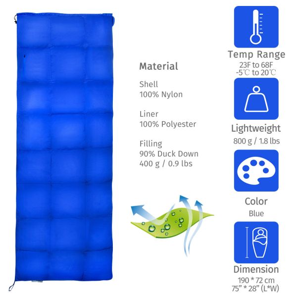 Quick Drying 100 Nylon 1.8lbs Lightweight Sleeping Bag