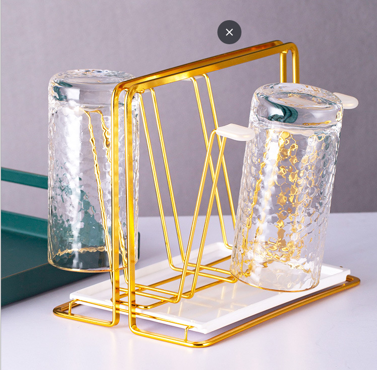 Golden SS W140mm Cup Hanging Stand , 6KG Loading Kitchen Wine Glass Rack