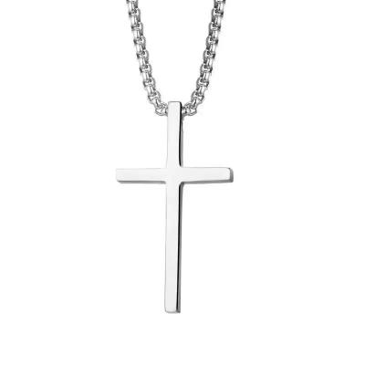 22in 24in Gold Plated Stainless Steel Necklace Mens Cross Necklace Customized