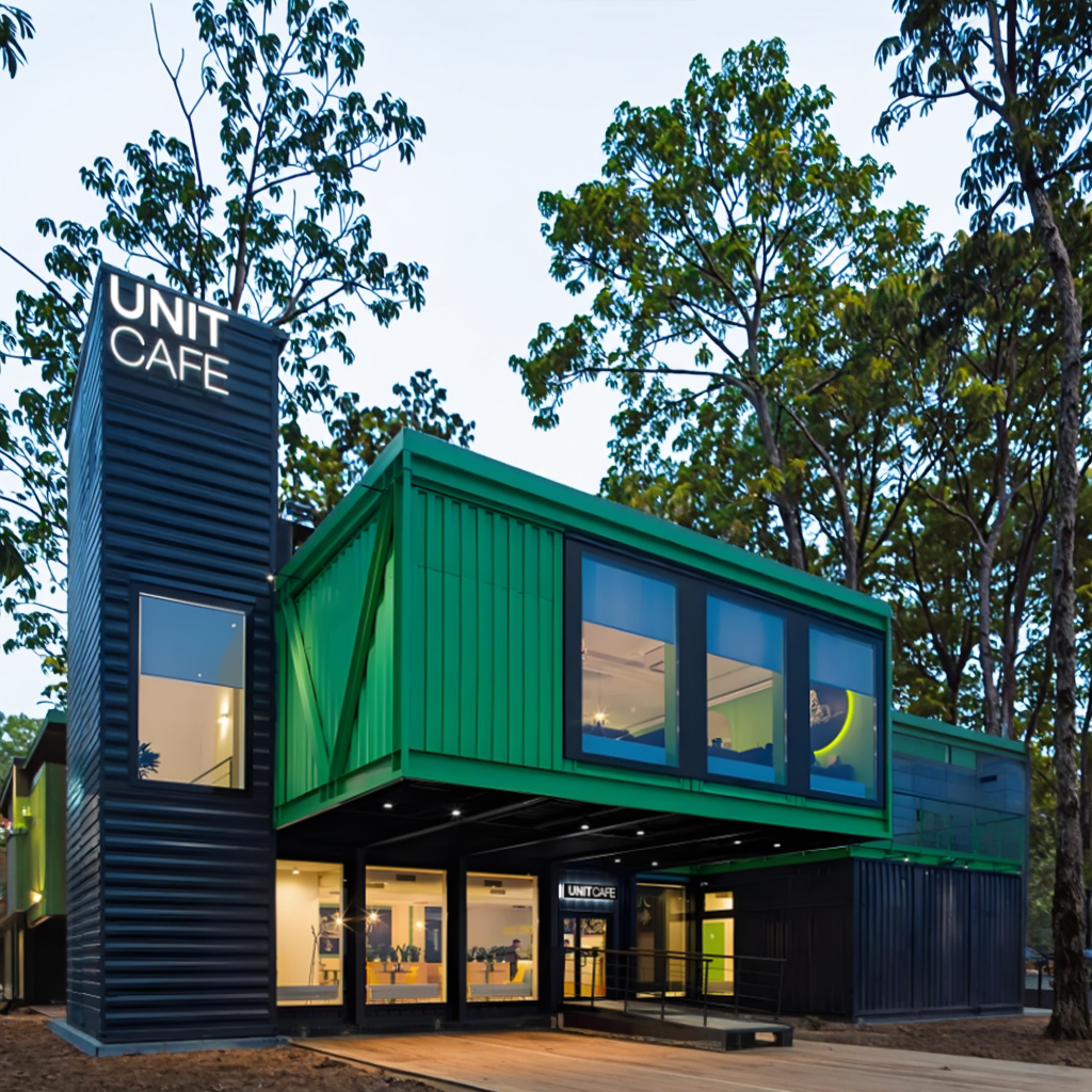 Modular Steel Container House Flat Pack with Sandwich Panel for Office or Living Room Use