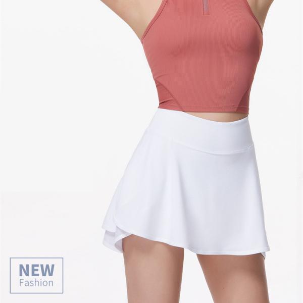 High Waist Workout Women Golf Skirts Mesh Design Anti - Glare  With Shorts