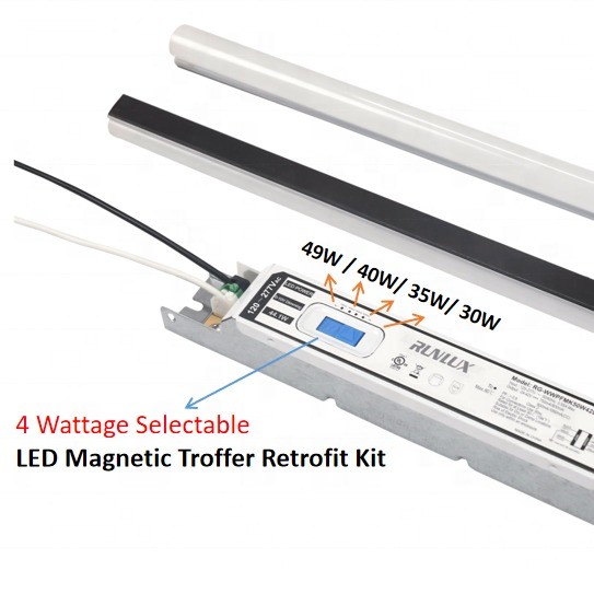 SMD LED Light Source 2ft 4ft 8ft 150Lm/W PC Lens Magnetic Led Linear retrofit Kit Light