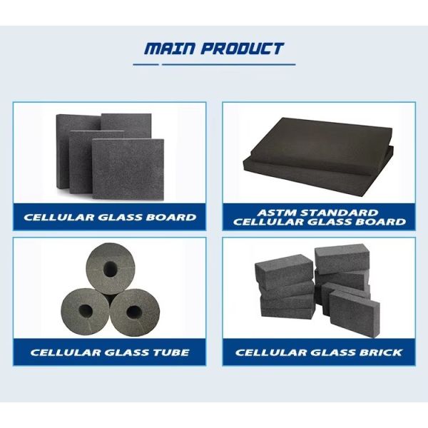 Fireproof Cellular Foam Glass Insulation Rigid Environmentally Friendly Wall Insulation