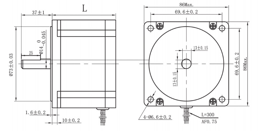 Мотор 4.8V 3A 5.0N.M высоких подводящих проводов вращающего момента 85HS97-3008-001 8 гибридный Stepper