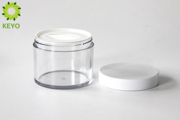 Clear PET Plastic Face Mask Jar , 200g Round Thick Wall Empty Cream Jars