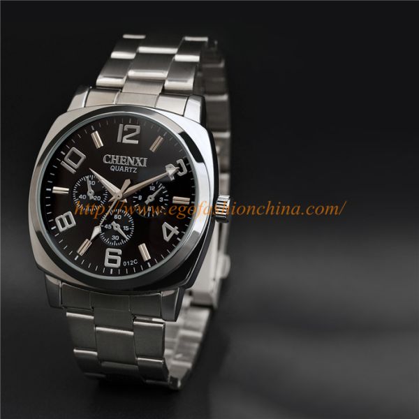 012C Stainless Steel Watch Luxury Imitation Diamond Watch Quartz Analog Watches Man Watch