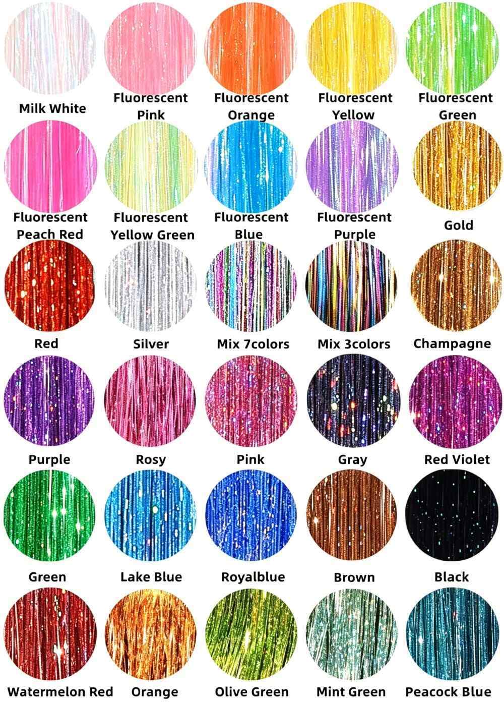 20 Inches Glitter Hair Tinsel Clip in Dreamy Colorful Fairy Hair Tinsel Extensions