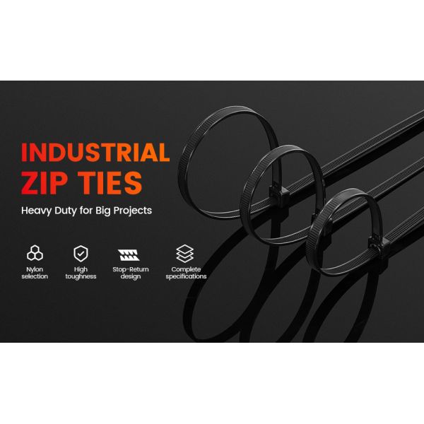 Heavy Duty Double Sided Zip Ties 24 Inch 300 LBS Tensile Strength Durable For Indoor