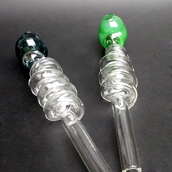 Mix Colors Round Glass Smoking Pipe For Dry Herb Lightweight Cute Design