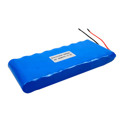 7.8Ah 12V Flat Long Strip 18650 Rechargeable Lithium Battery Pack with Label & Stripped Red Black Bare Wires, IEC62133 China Manufacturer
