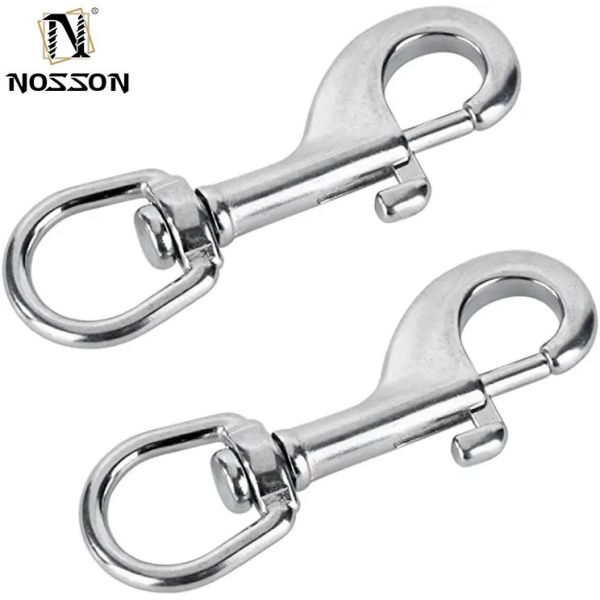 Electrolytic Treatment Finish 65mm-115mm Stainless Steel Double End Bolt Snap Hook Carabiner for Dog Leash Scuba Accessories