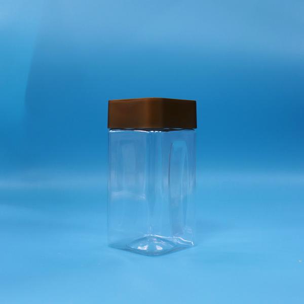 Food Grade Transparent Cookies Candy baby food Square PET Plastic Storage Jars