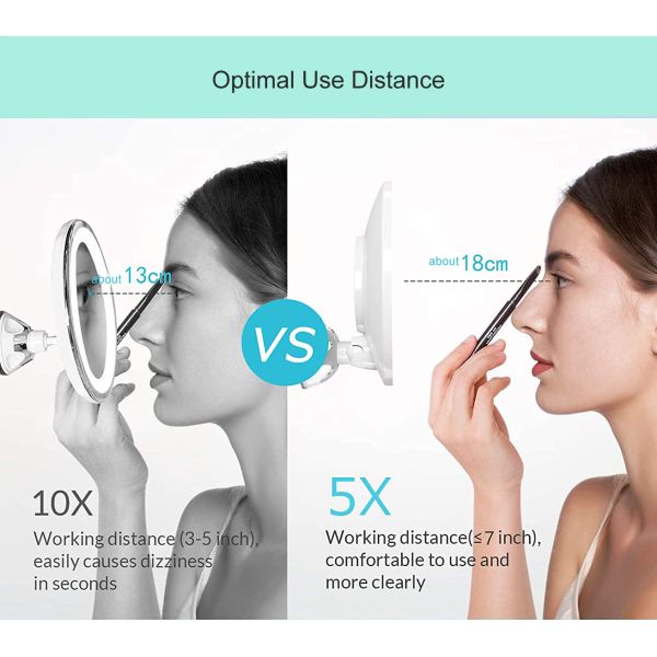 Beauty Beautiful Bathroom Vanity Led Light Magnifying Makeup Mirror With Suction Cup