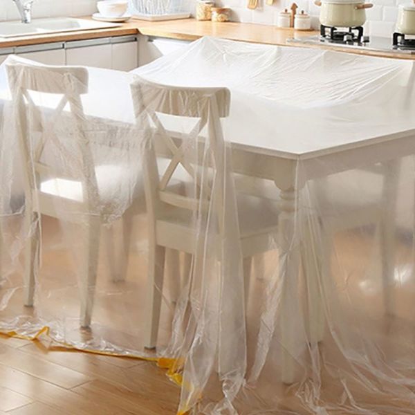 Clear Plastic Furniture Cover Fits Sofa Chair and Other Sizes Thickness 5.5-12.5 Micron
