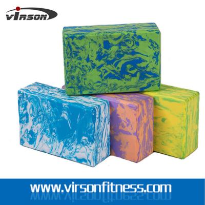 Virson OEM Custom Logo Print Colourful High Density EVA Foam Yoga Block& Yoga Bricks