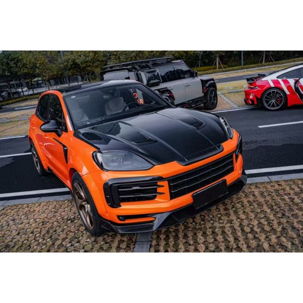 Porsche Cayenne Widebody Body Kit MSY Style Front Lip Diffuser Spoiler Body Kit Porsche