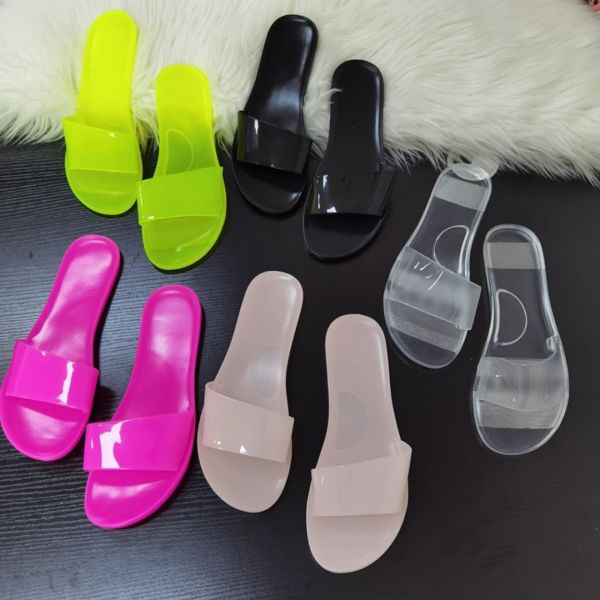 Flat Heel EVA Female Jelly Slippers ODM Acceptable
