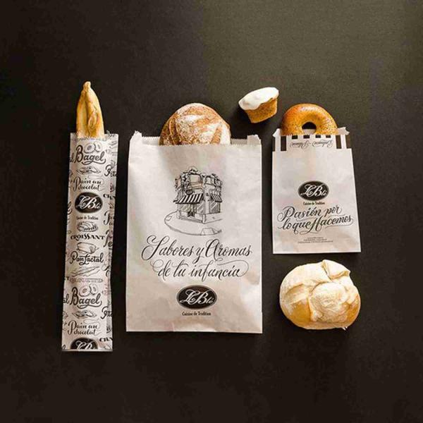 80gsm 90gsm Flat Handle Cookie Coffee Takeaway Brown Kraft Paper Food Bags For Restaurant