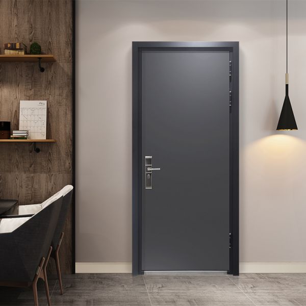 Modern Steel Entrance Door  Invisible Hinge Design  Single Door with Frame