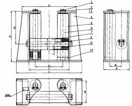 Тип CB/T 3062 Fairleads роликов 3 трубки всеобщих грузит причаливать оборудование