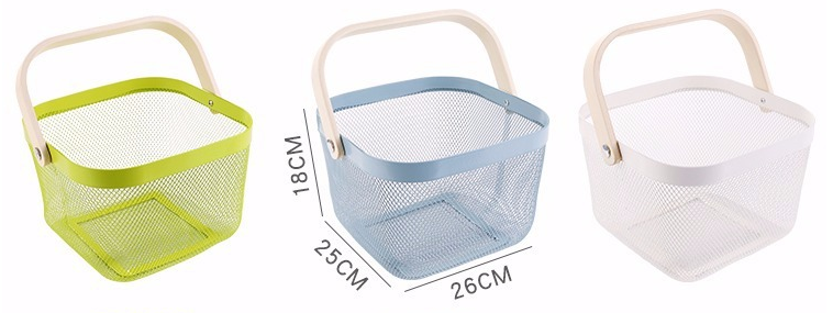 550G Stainless Steel Hanging Fruit Basket , 19cm Height Fruit Steel Basket