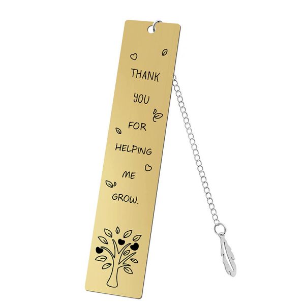 Bookmark EurAmerican Teachers' Day gift gold leaf Pendant student teacher souvenir engraved words picture logo bookmark