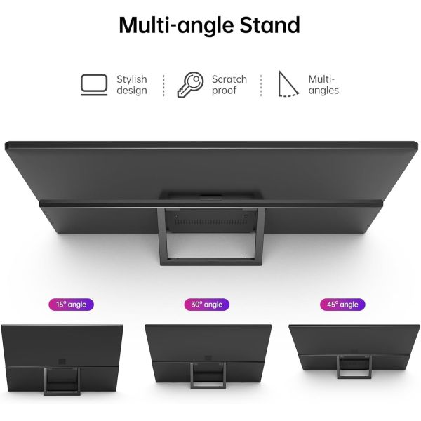 15.6 Inch IPS Full View USB C Portable Computer Screen Ultra Slim With Kickstand 60Hz